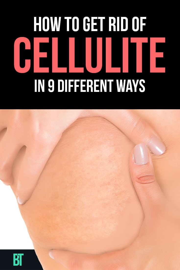 Woman squeezing out her fat on leg