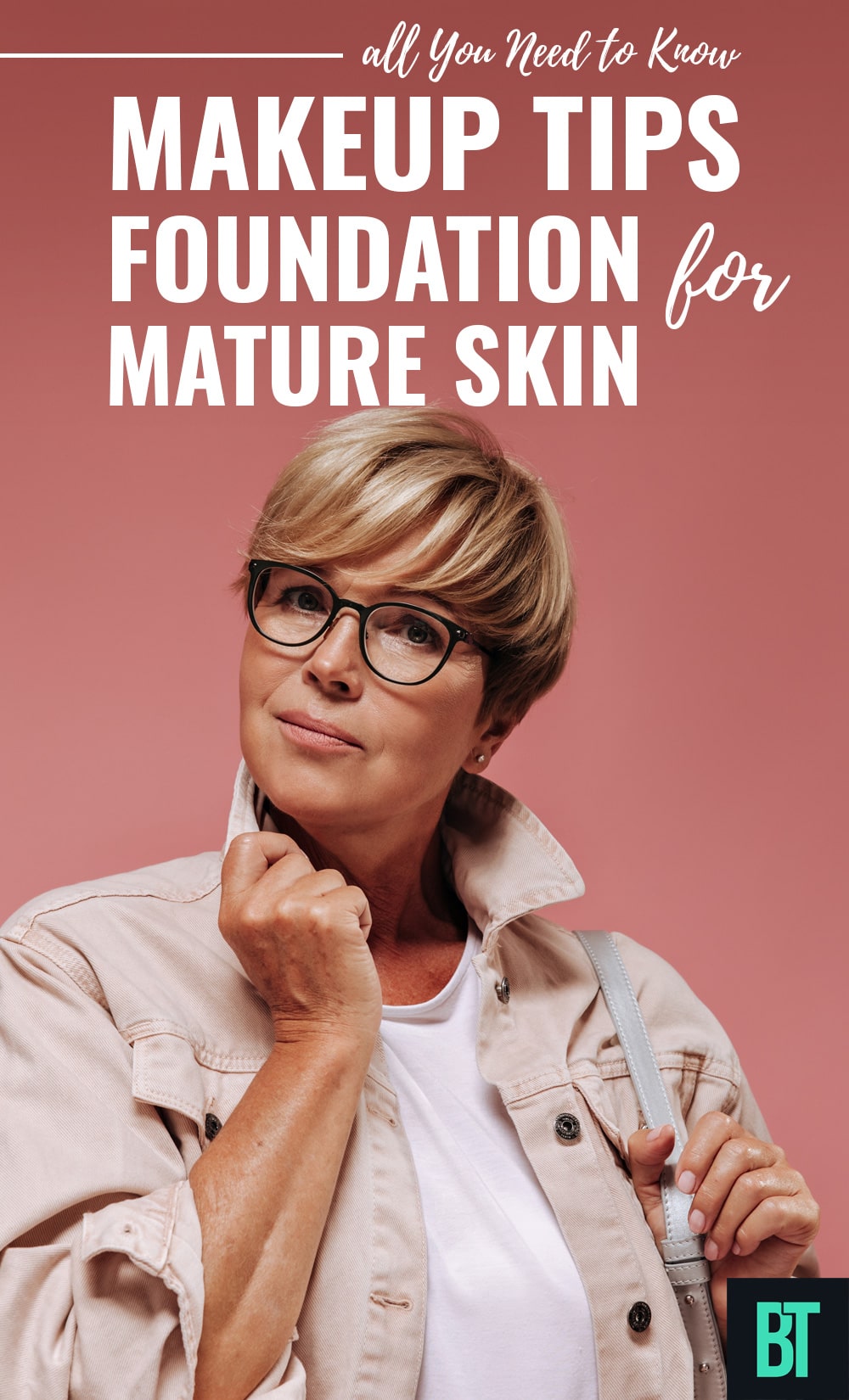 Beautiful mature woman with perfect makeup.