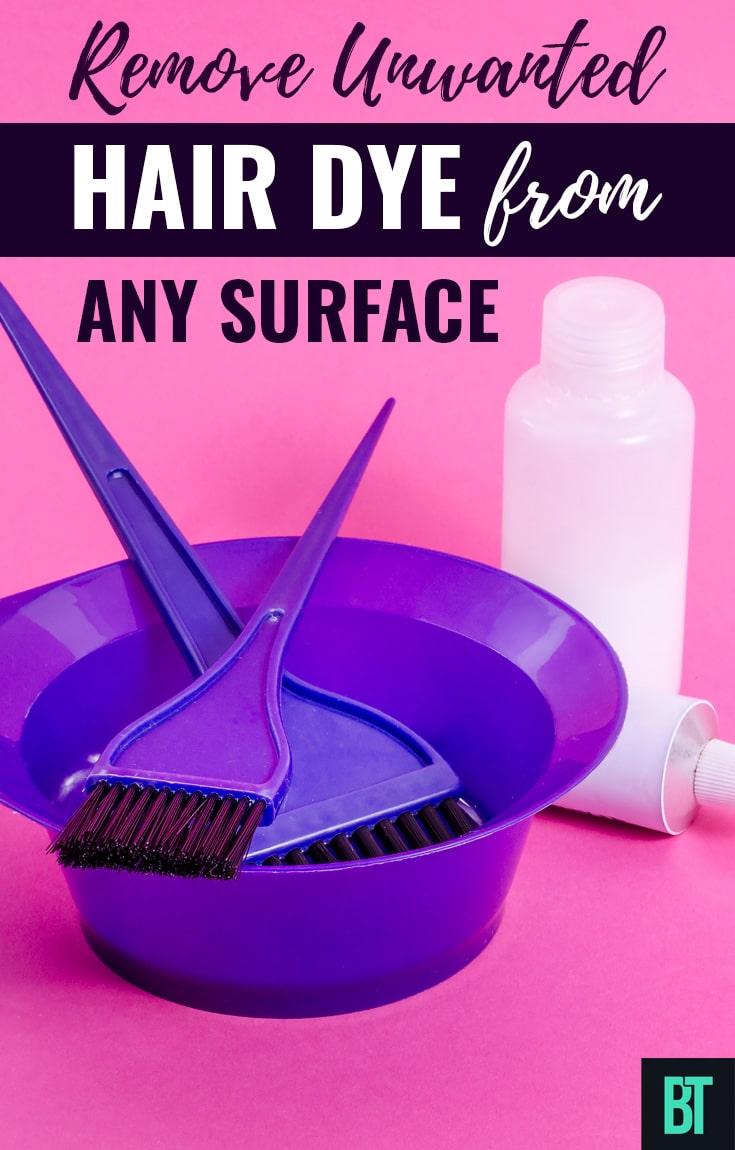How to remove unwanted hair dye from any surface.