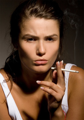 woman smoking