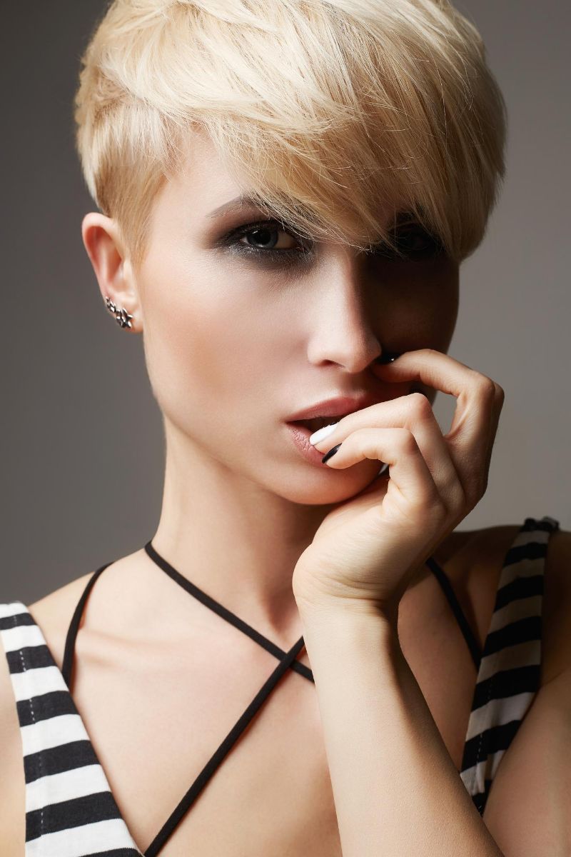 Exquisite Pixie Cut with Long Bangs