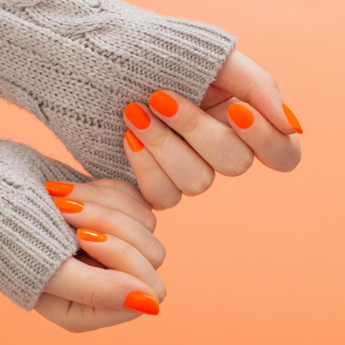 Fiery Orange Brilliance Nails