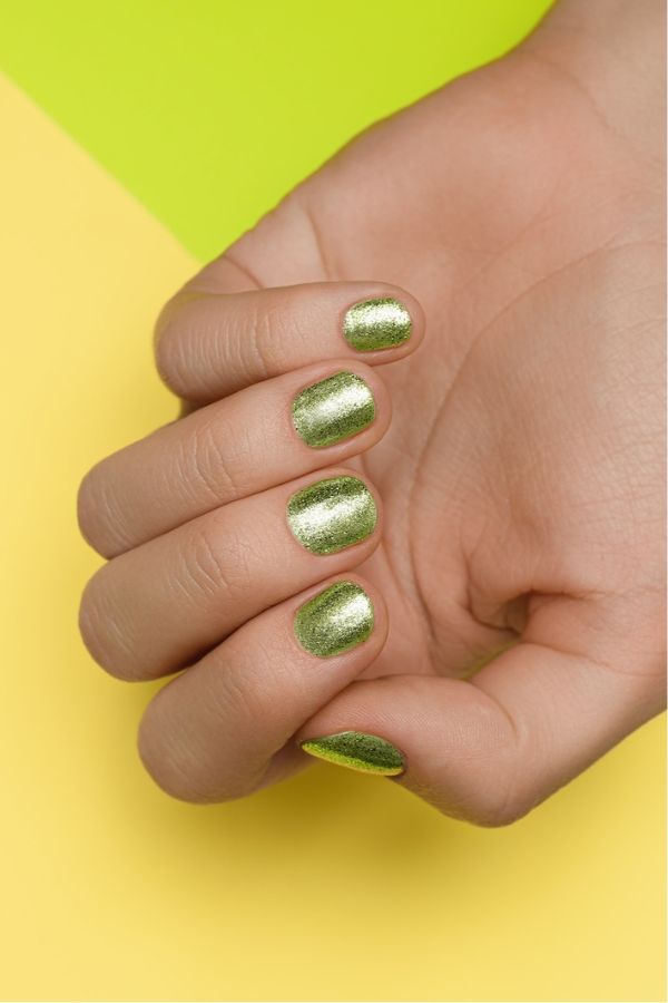 Lustrous Green Energy Nails