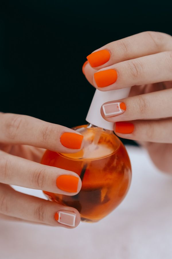 Matte Orange Elegance Nails